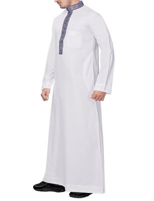 Whiteout Navy Blue Embroidery Thobe